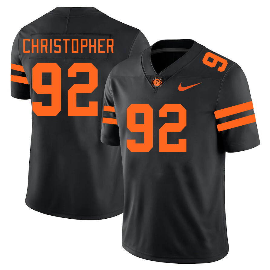 Men-Youth #92 Carter Christopher Princeton Tigers 2023 College Football Jerseys Stitched-Black